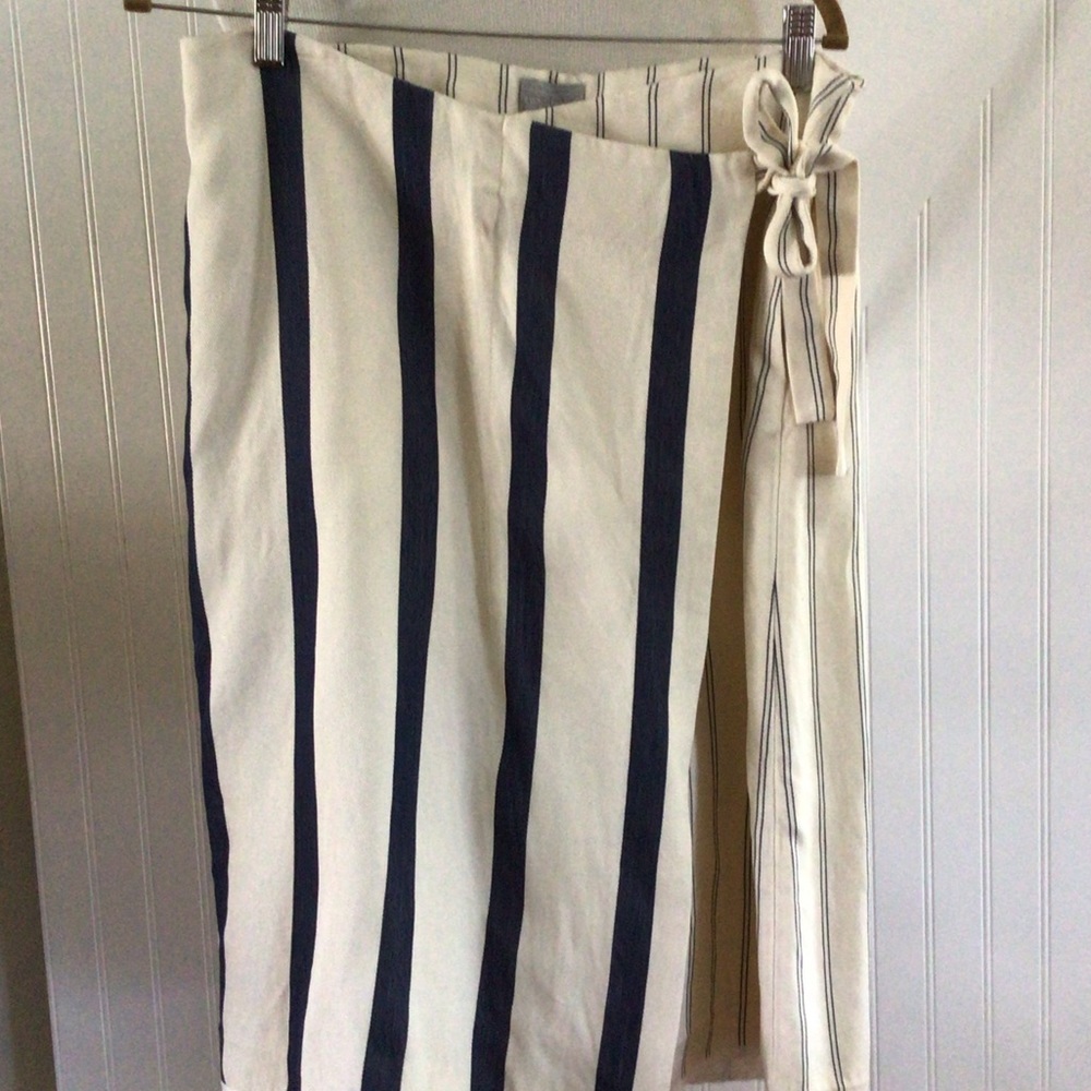 Grey Jason Wu Stripe Twill Wrap Skirt - image 3